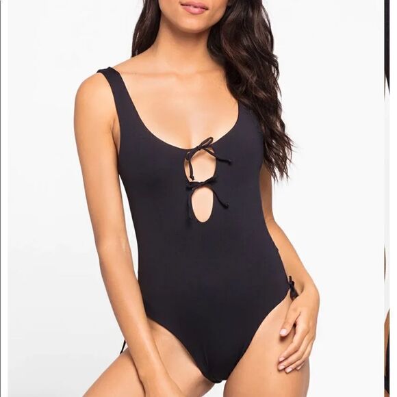 L*Space Women's Blue Jenn Bow Ties One Piece Swimsuit Size 6 - Picture 3 of 8